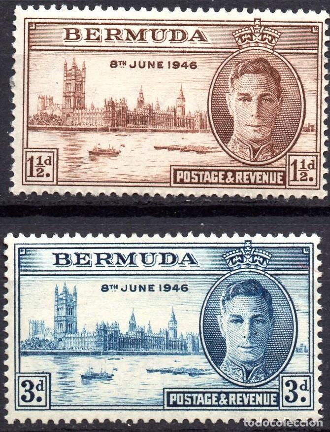 Sellos: BERMUDA/1946/MH/SC#131-2/ EMISION DE PAZ, FIN DE WWII/ REY JORGE VI / KGVI / / FULL SET
