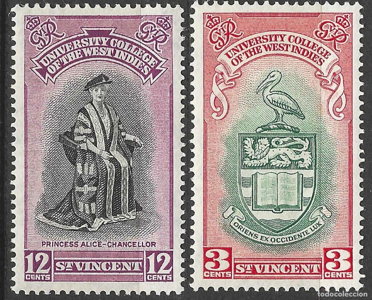 Sellos: ST. VINCENT/1951/MH/SC#174-5/ EMISION UNIVERSIDADES / FULL SET