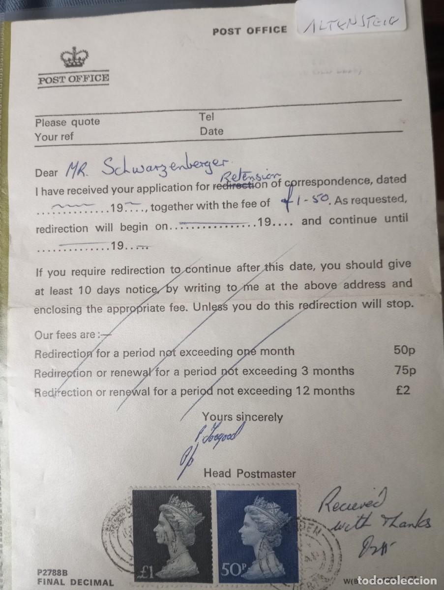 Sellos: INGLATERRA, 1971 DOCUMENTO OFICIAL. VER DESCRIPCI&Oacute;N