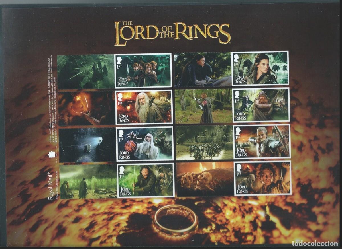 Sellos: GRAN BRETA&Ntilde;A 2026 THE LORD OF THE RINGS STAMPS PLIEGO PARA COLECCINISTAS MNH