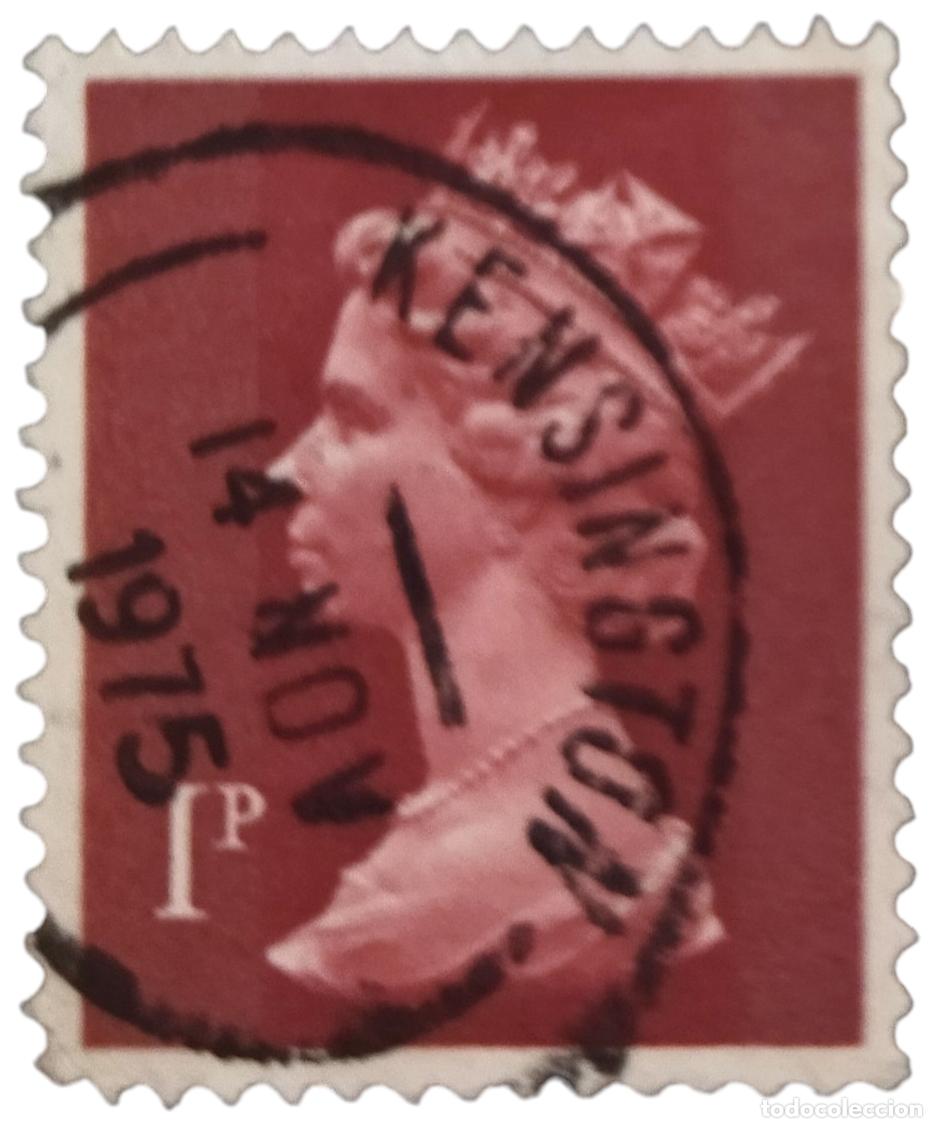Sellos: GRAN BRETA&Ntilde;A 1971 Isabel II. 1 P - Mach&iacute;n. USADO.