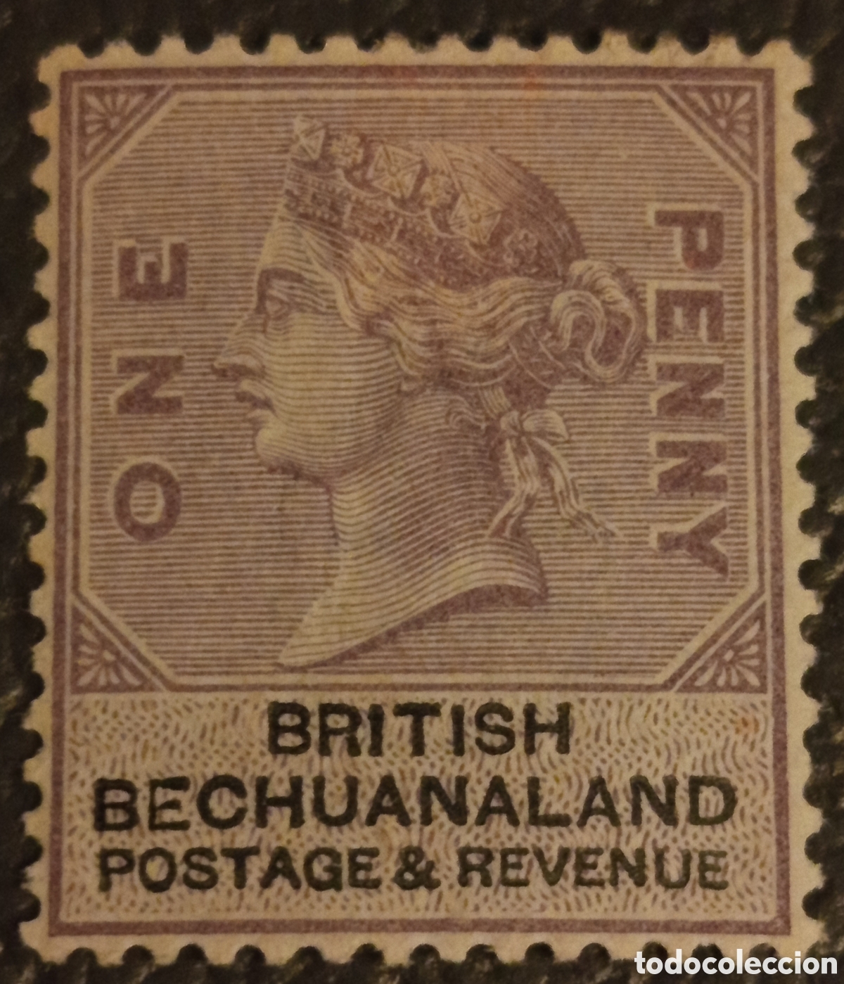 Sellos: Sello British Bechuanaland 1887 - Reina Victoria 1d Lila - Scott #11 - MH