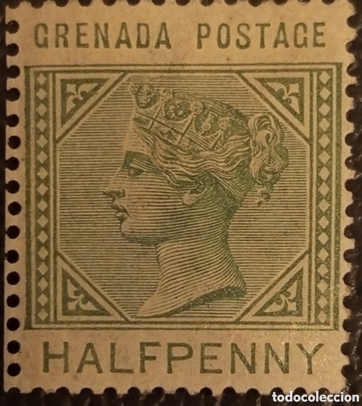 Sellos: Sello Granada 1883 - Reina Victoria &frac12;d Verde - SG 30 / Scott 20 - MH