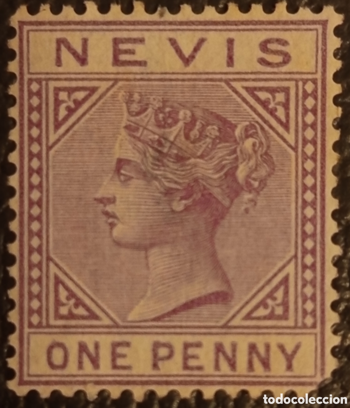 Sellos: Nevis 1882 One Penny Lilac-Mauve Reina Victoria SG 26 / Scott 22 MH