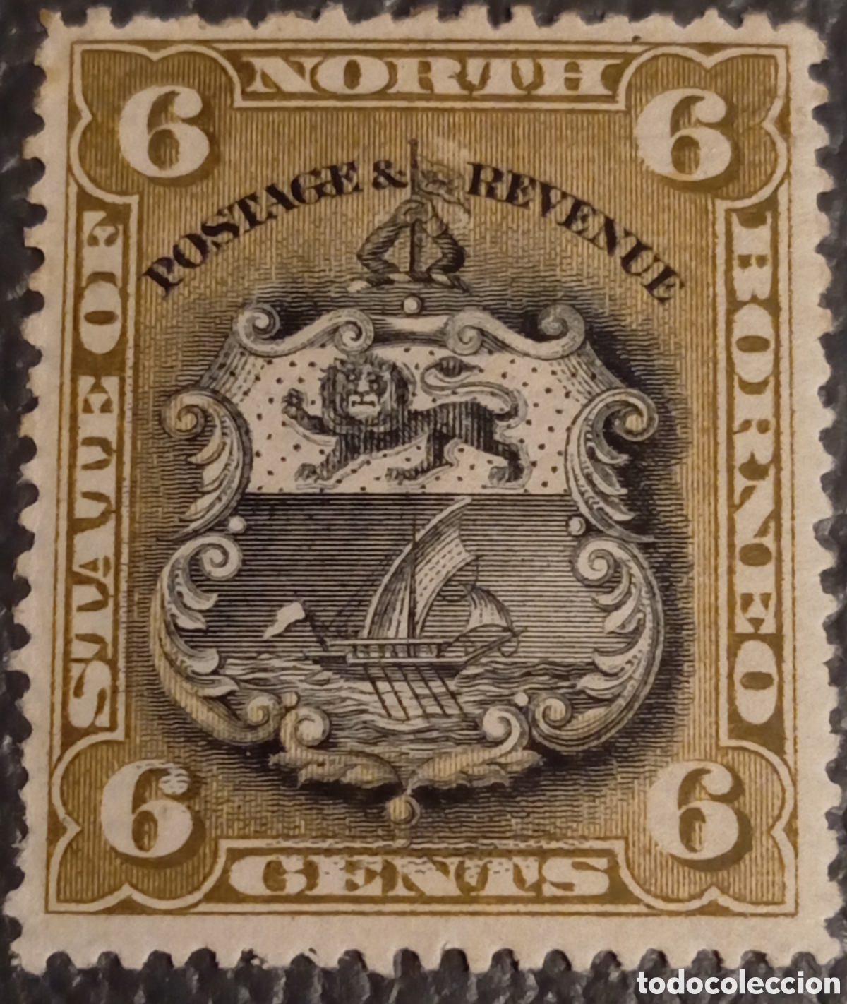 Sellos: 1894 Borneo del Norte 6c Negro y Pardo - SG 73 MH