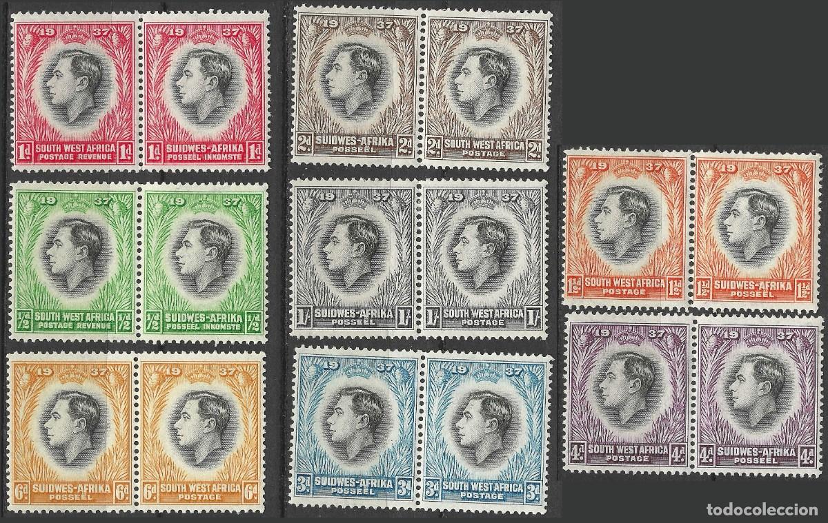 Sellos: SOUTH WEST AFRICA/1937/MH/SC#125-32/ REY JORGE VI / KGVI / REALEZA/ FULL SET
