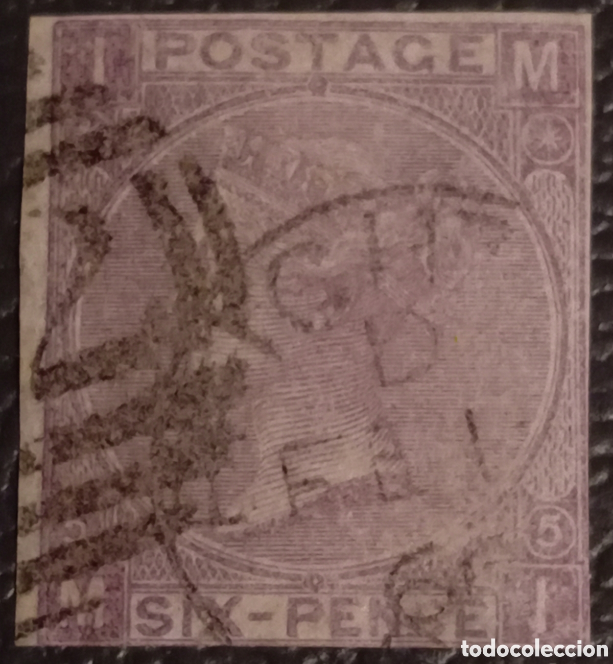 Sellos: Gran Breta&ntilde;a 1865 - Reina Victoria 6d Lila - Placa 5 - Letras I-M - Usado