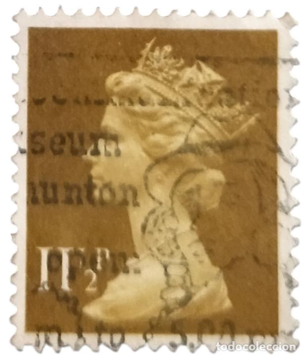 Sellos: GRAN BRETA&Ntilde;A 1979. ISABEL II 13 &frac12; P - MACH&Iacute;N. USADO.
