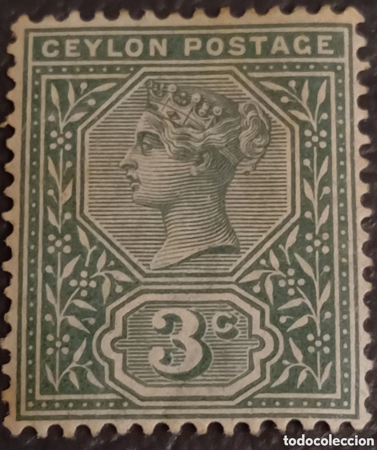 Sellos: 1899 Ceylon 3c Grey Queen Victoria - Cat. SG #258 / Scott #139 - MH