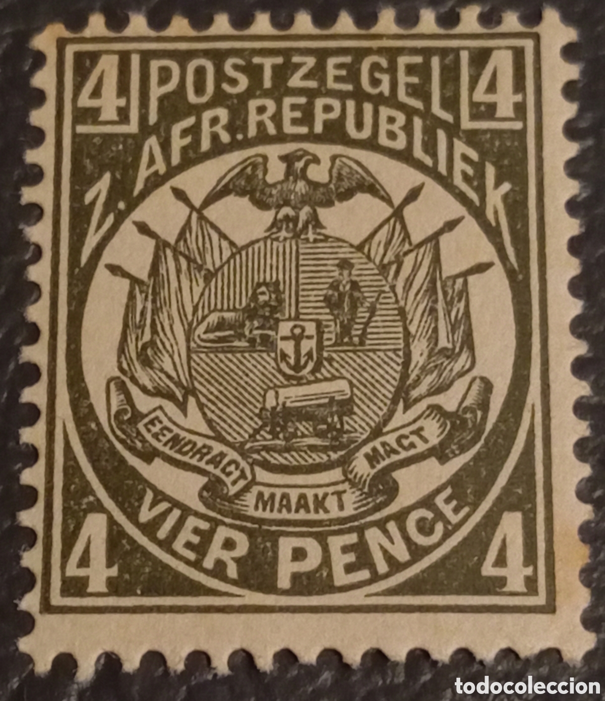 Sellos: Sello Transvaal (Z.A.R.) 1885 - 4 Pence Verde - SG 181 / Scott 129 - MNH&rdquo;