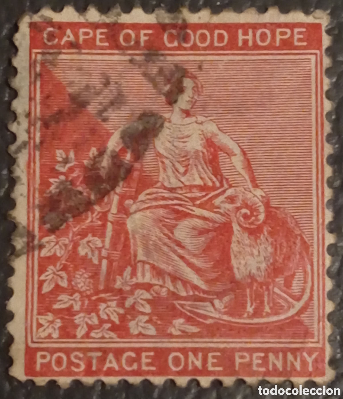 Sellos: Sello Cape of Good Hope 1864, 1 Penny (1d) Esperanza Sentada, Usado - SG #18