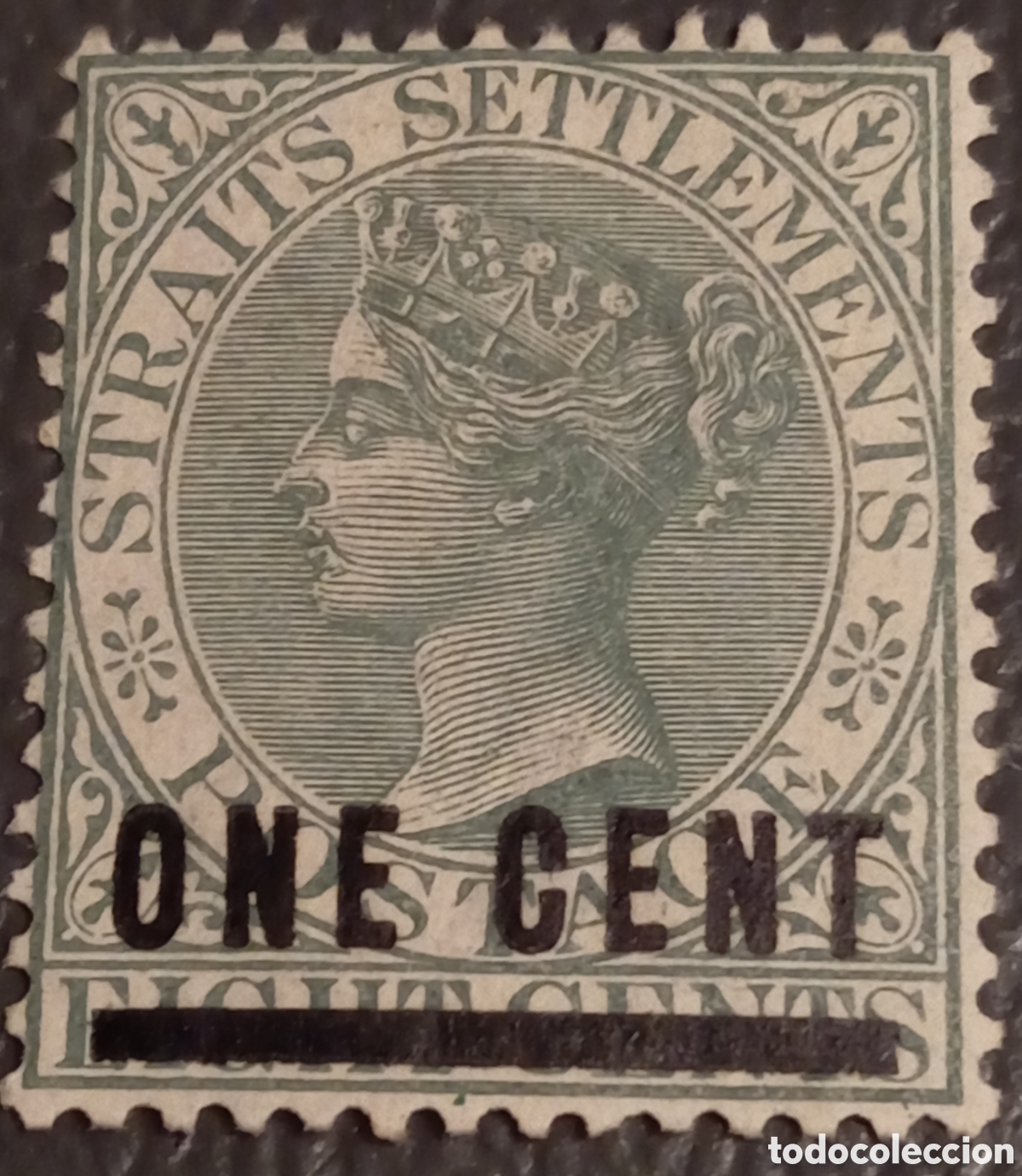 Sellos: Straits Settlements 1892 - Reina Victoria 1c s/ 8c - Scott #82 - MH