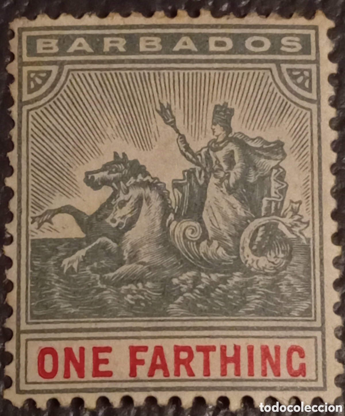 Sellos: Barbados 1892 - Sello Escudo de la Colonia - One Farthing - SG 105 - MH