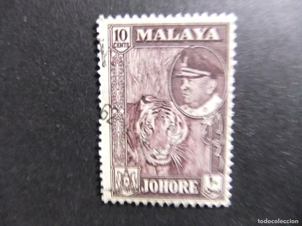 Sellos: 43 JOHORE MALAYSIA 1960 / SULTAN ISMA&Iuml;L y TIGRE / YVERT 137 FU