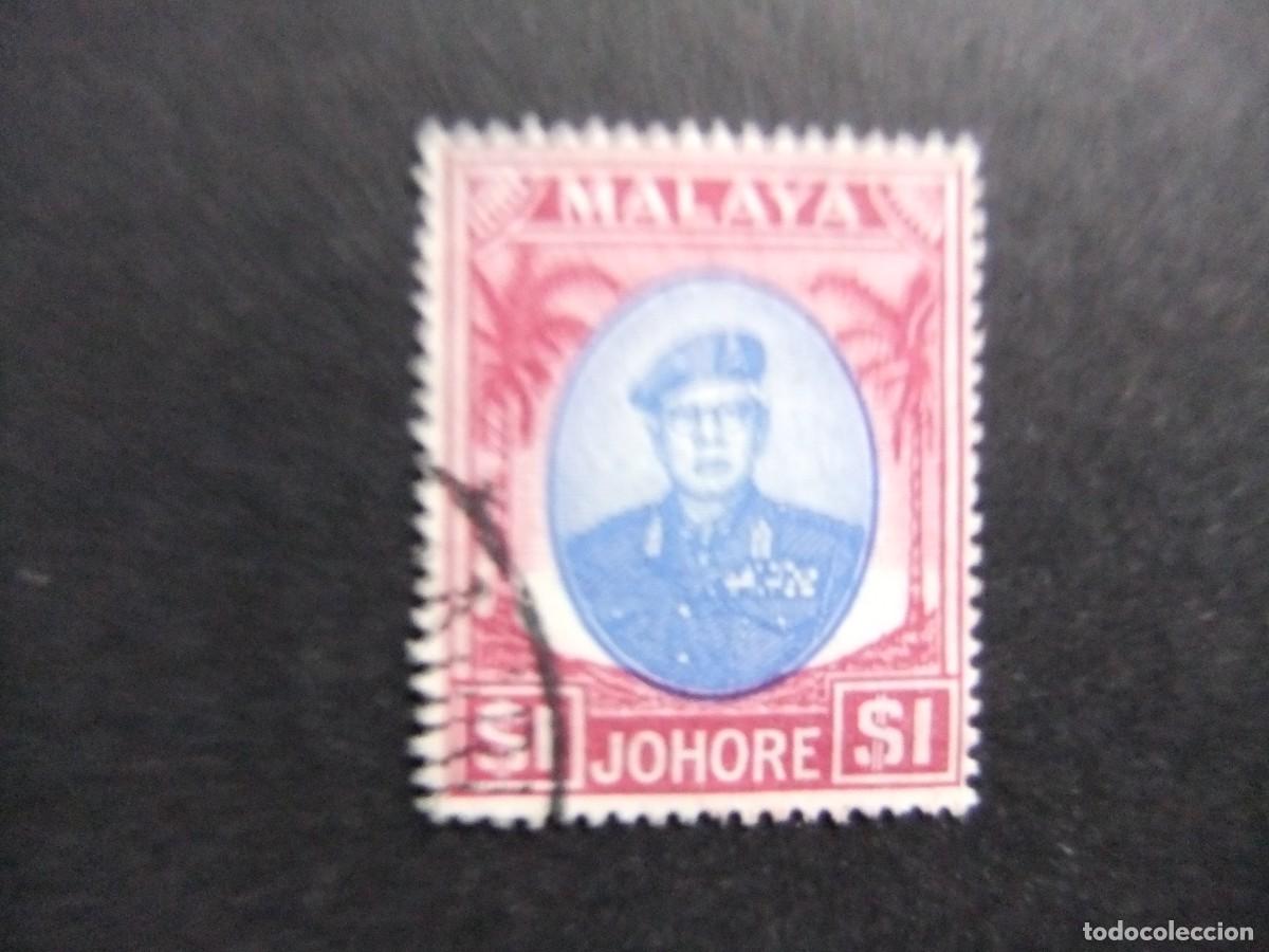 Sellos: 43 JOHORE MALAYSIA 1949 1955 / SULTAN IBRAHIM / YVERT 122 FU