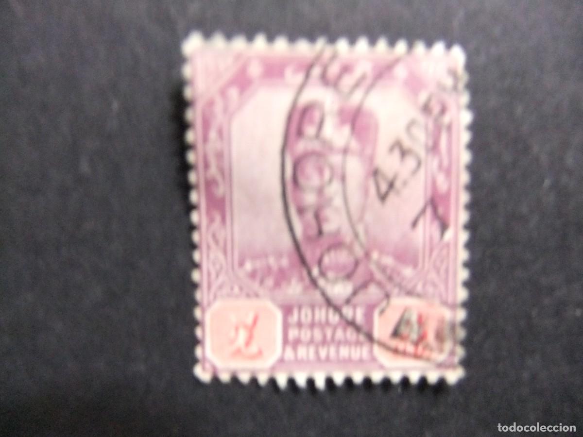 Sellos: 43 JOHORE MALAYSIA 1921 1937 / SULTAN IBRAHIM sin bigote / YVERT 88 FU