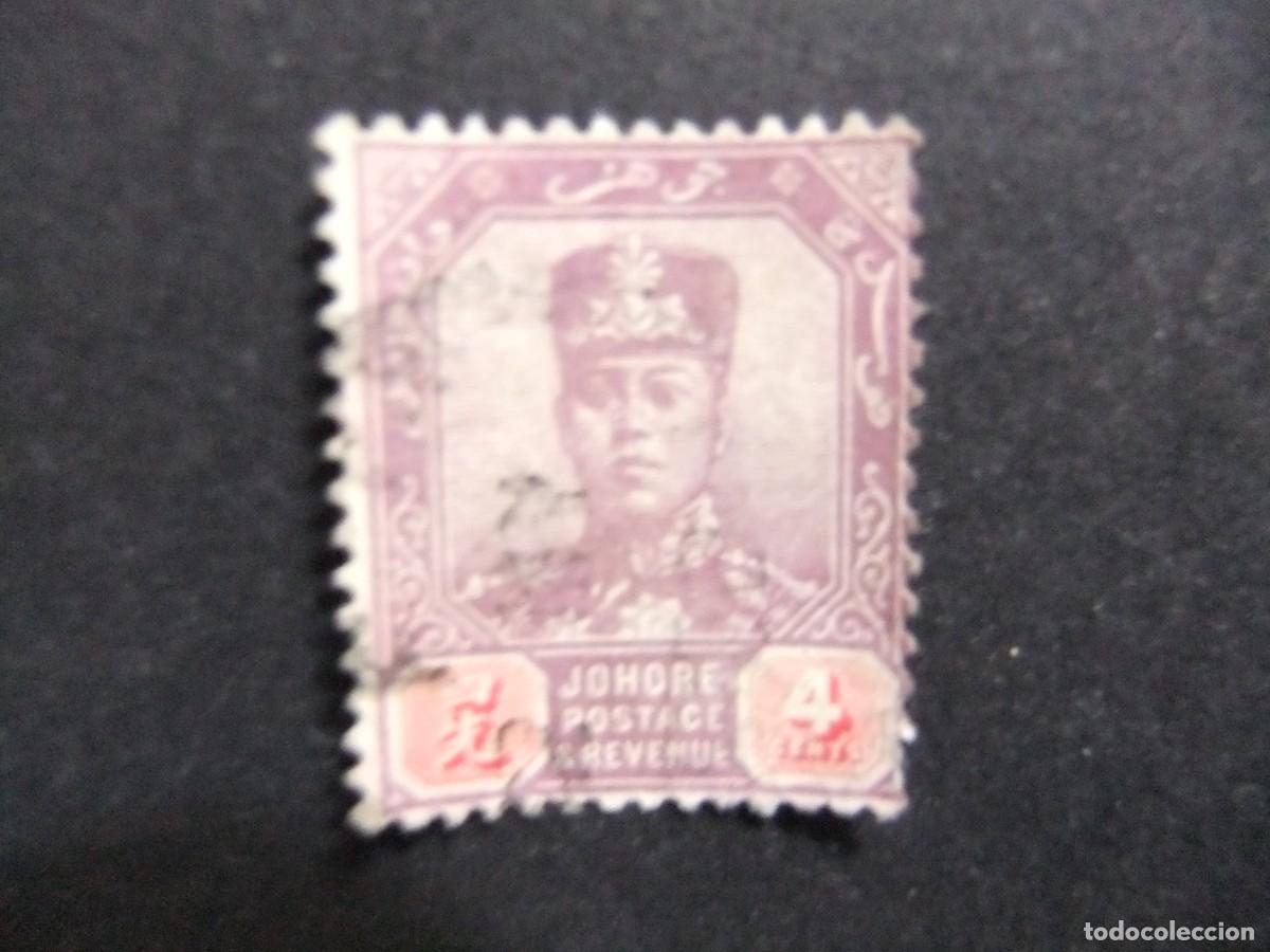 Sellos: 43 JOHORE MALAYSIA 1918 / SULTAN IBRAHIM sin bigote / YVERT 73 FU fil CA mul.