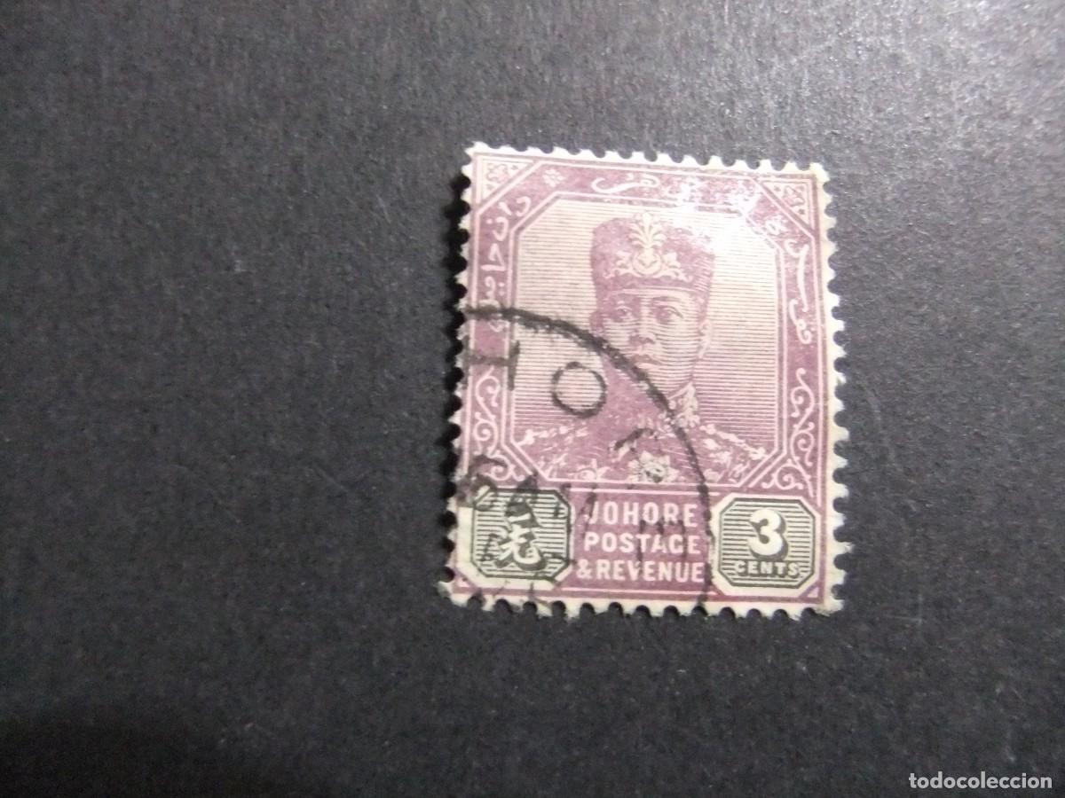 Sellos: 43 JOHORE MALAYSIA 1911 1919 / SULTAN IBRAHIM sin bigote / YVERT 63 FU