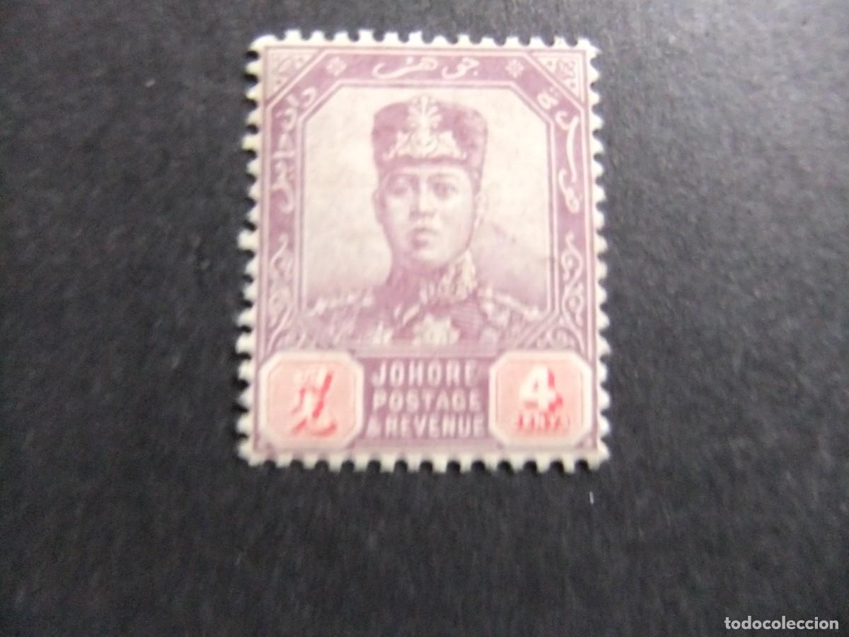Sellos: 43 JOHORE MALAYSIA 1911 1919 / SULTAN IBRAHIM sin bigote / YVERT 64 MH