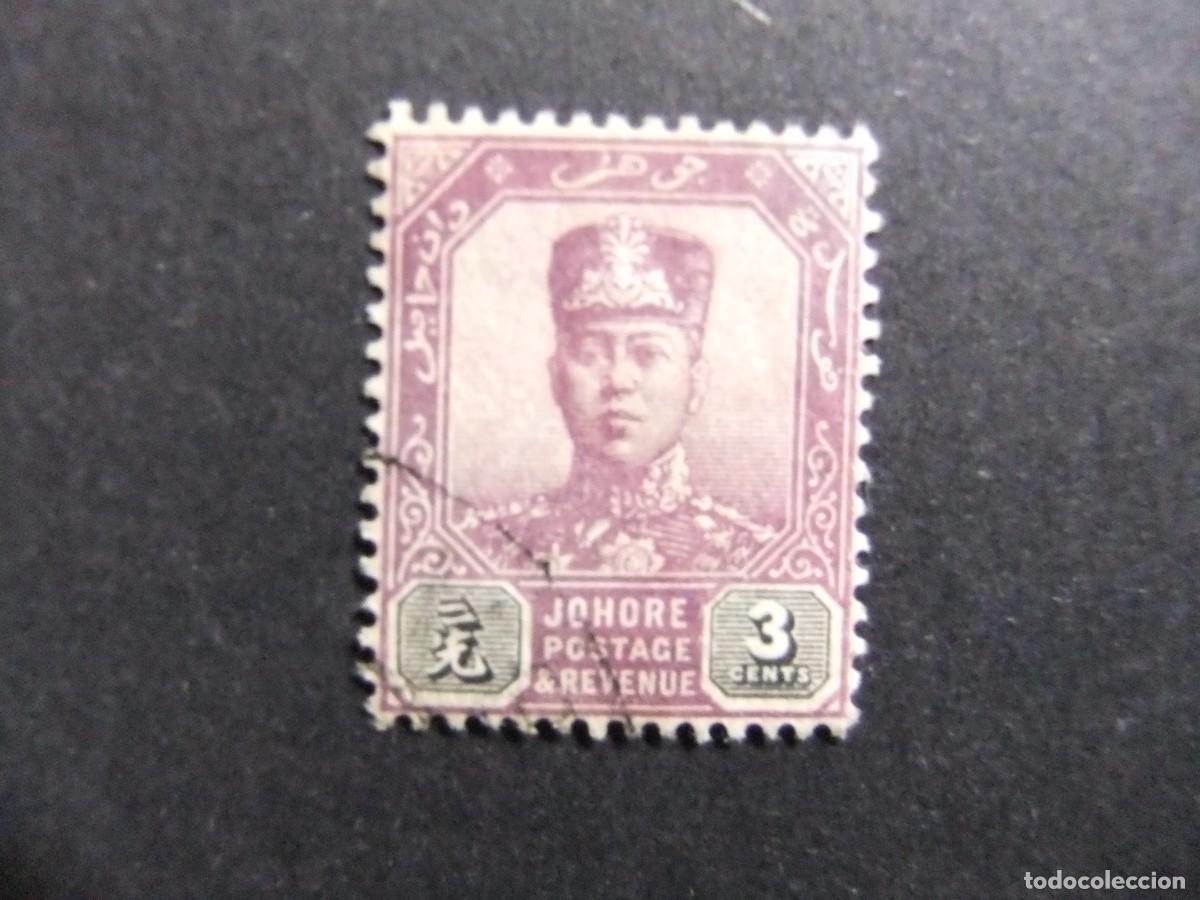 Sellos: 43 JOHORE MALAYSIA 1904 1912 / SULTAN IBRAHIM sin bigote / YVERT 45 FU