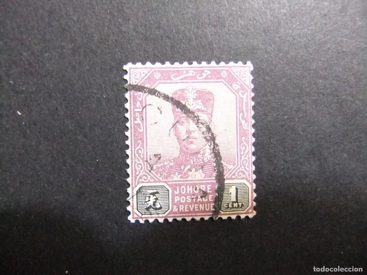 Sellos: 43 JOHORE MALAYSIA 1921 1937 / SULTAN IBRAHIM sin bigote / YVERT 85 FU
