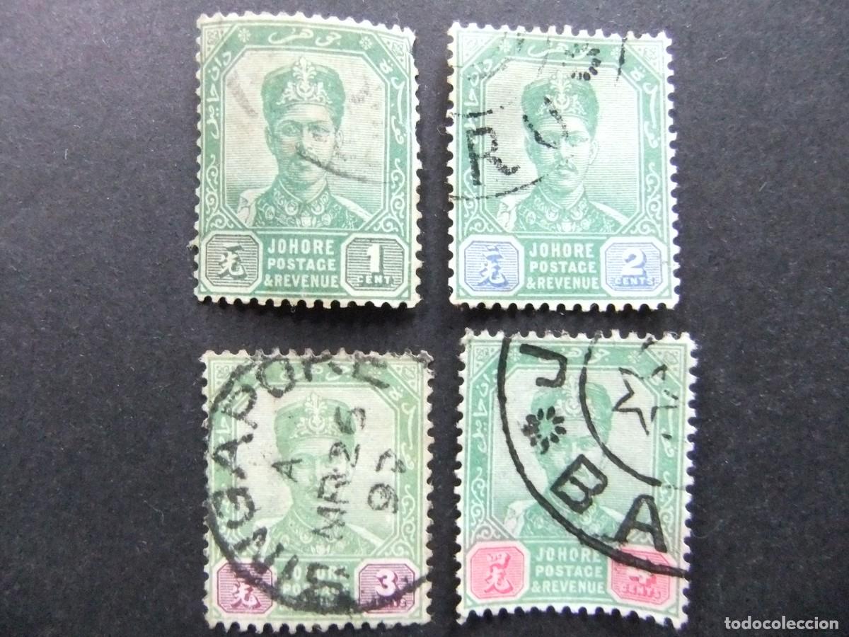 Sellos: 43 JOHORE MALAYSIA 1896 1899 / SULTAN IBRAHIM / YVERT 21 + 22 + 23 + 24 FU