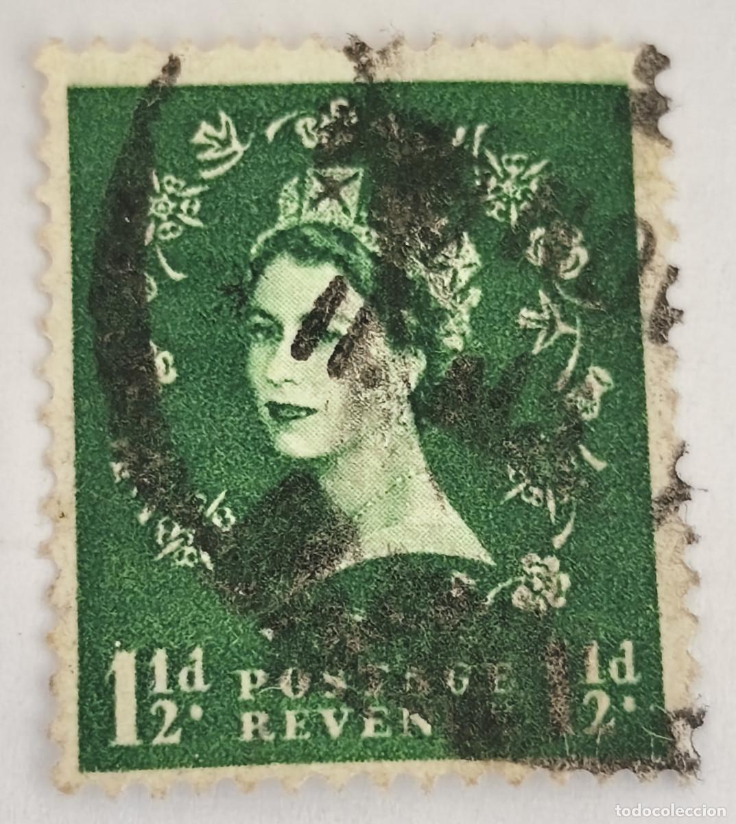 Sellos: USADOS - GB - Reina Elizabeth II 1952-54 1 1/2 d - Yvert 264