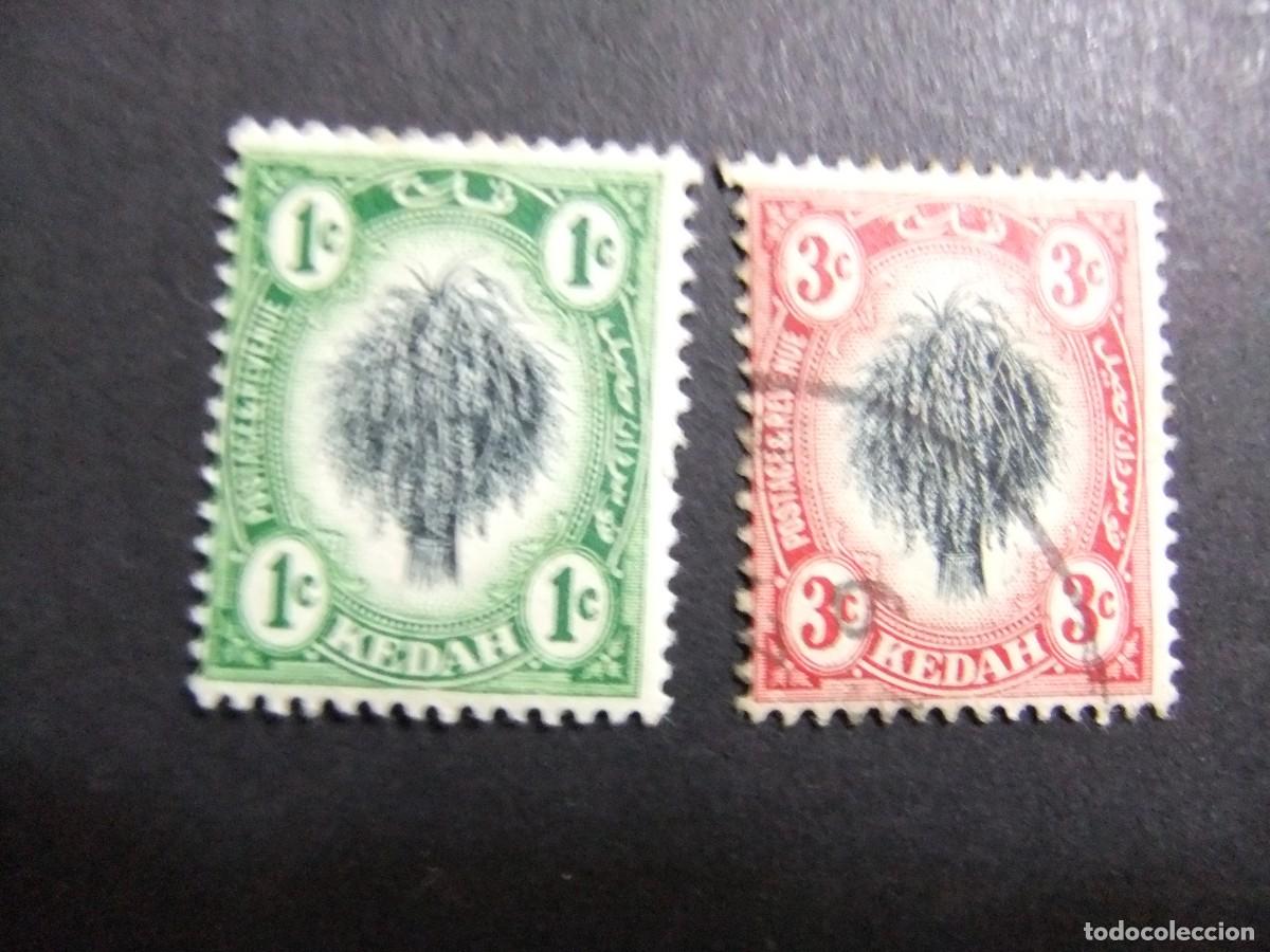 Sellos: 43 KEDAH MALAYSIA 1912 / ARROZAL / YVERT 1 + 2 FU MH