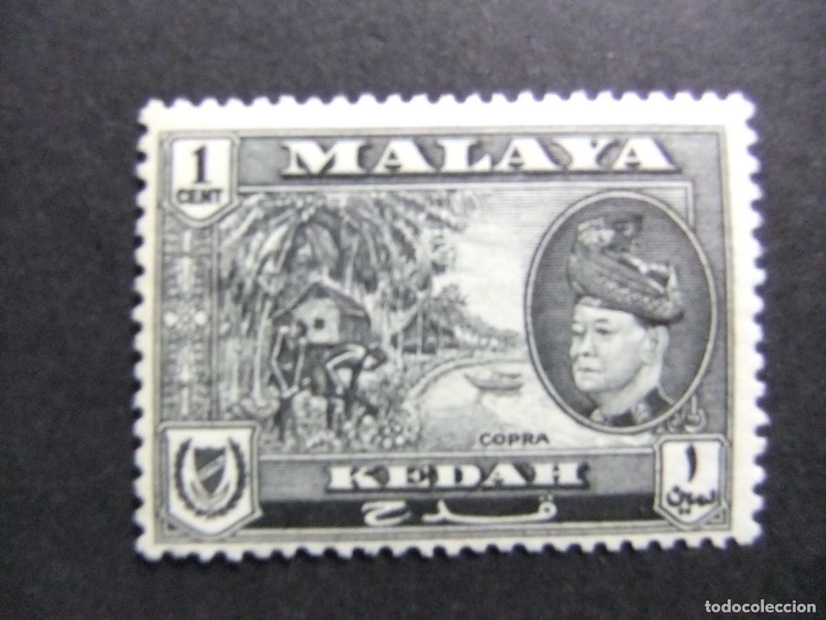 Sellos: 43 KEDAH MALAYSIA 1957 / VISTA COPRA y SULTAN BADLI SHAH / YVERT 89 MH