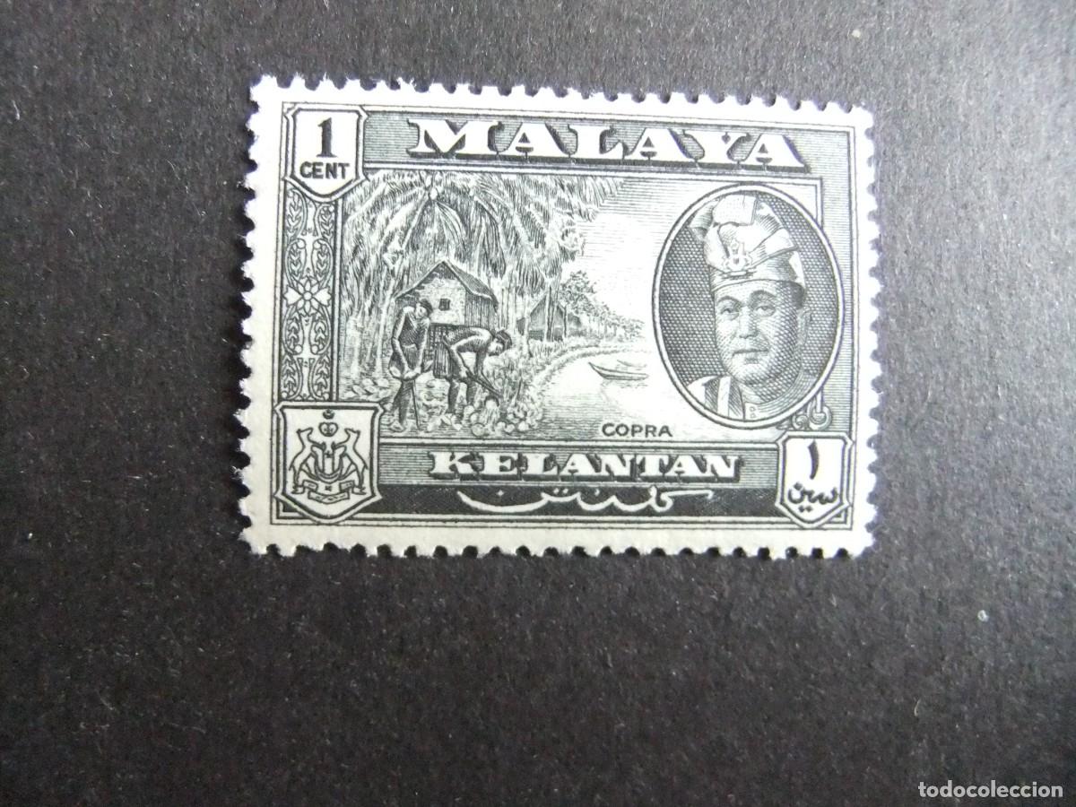 Sellos: 43 KELATAN MALAYSIA 1961 1962 / INDIGENAS TRABAJANDO y SULTAN YAHYA PETRA / YVERT 90 MNH