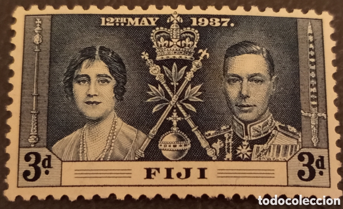 Sellos: Fiyi 1937 - Coronaci&oacute;n Jorge VI (3d) - Scott #116 / SG #248 - MH