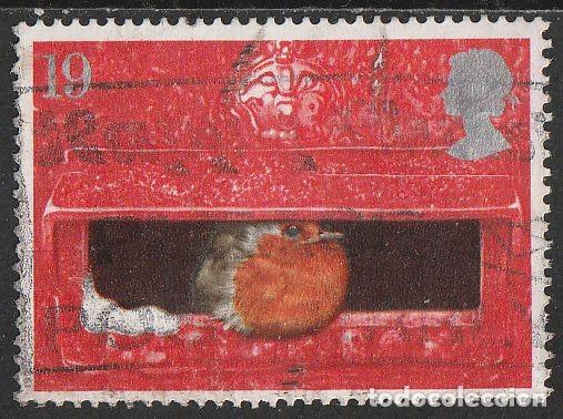 Sellos: Gran Breta&ntilde;a 1995 Scott 1634 Sello &ordm; Navidad Christmas Petirrojo europeo (Erithacus rubecula)