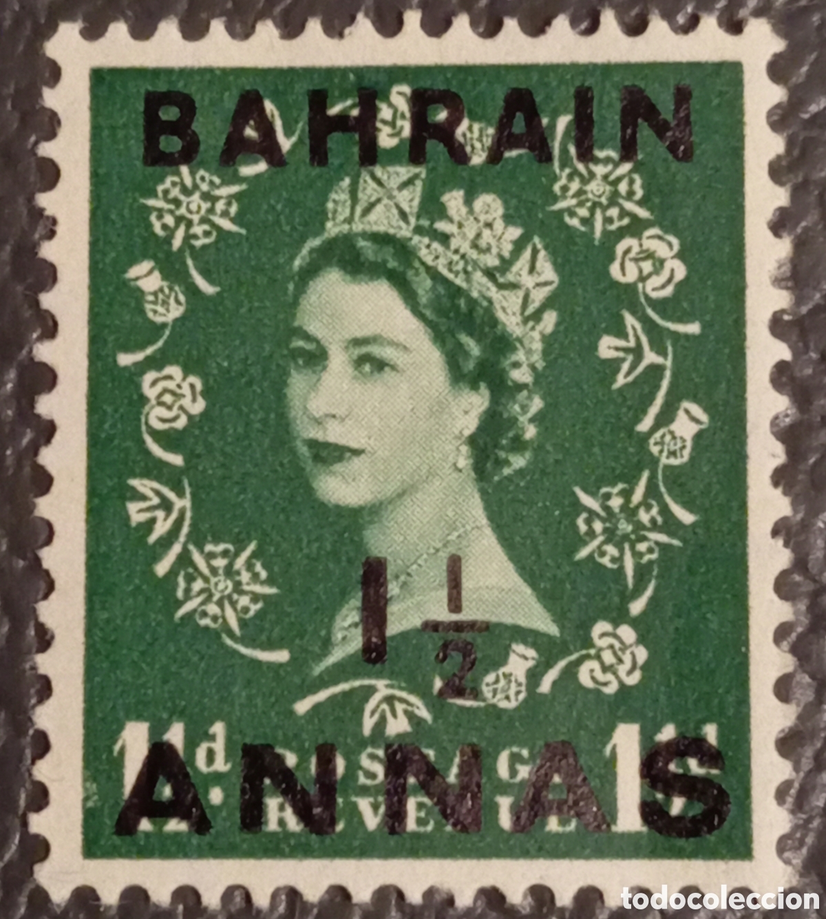 Sellos: Bahr&eacute;in 1952 - Reina Isabel II - 1 1/2a sobre 1 1/2d - SG 83 / Scott 85 - MNH