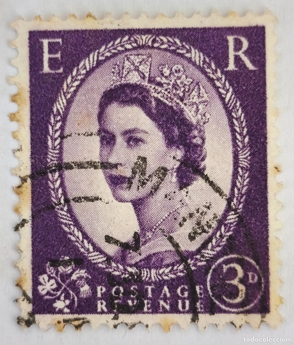 Sellos: USADOS - GB - Reina Elizabeth II 1954-72 3 d - Yvert 267