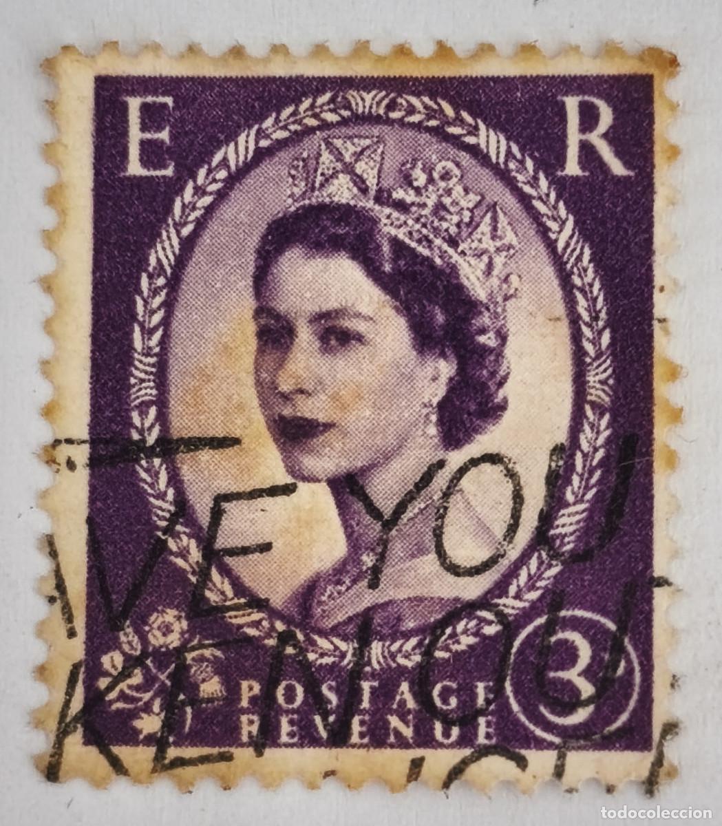 Sellos: USADOS - GB - Reina Elizabeth II 1954-72 3 d - Yvert 267