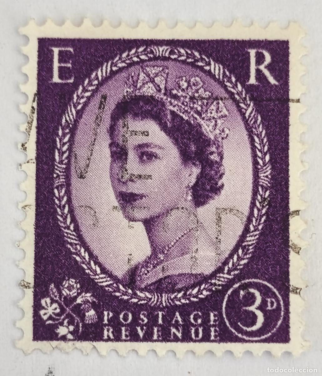 Sellos: USADOS - GB - Reina Elizabeth II 1954-72 3 d - Yvert 267