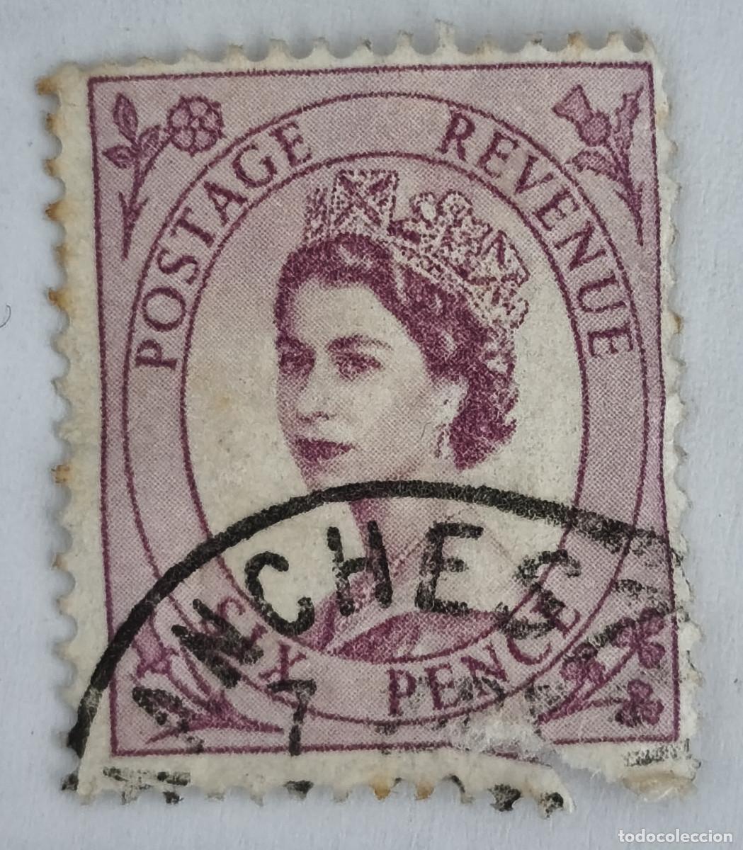 Sellos: USADOS - GB - Reina Elizabeth II 1954-72 6 pence - Yvert 270