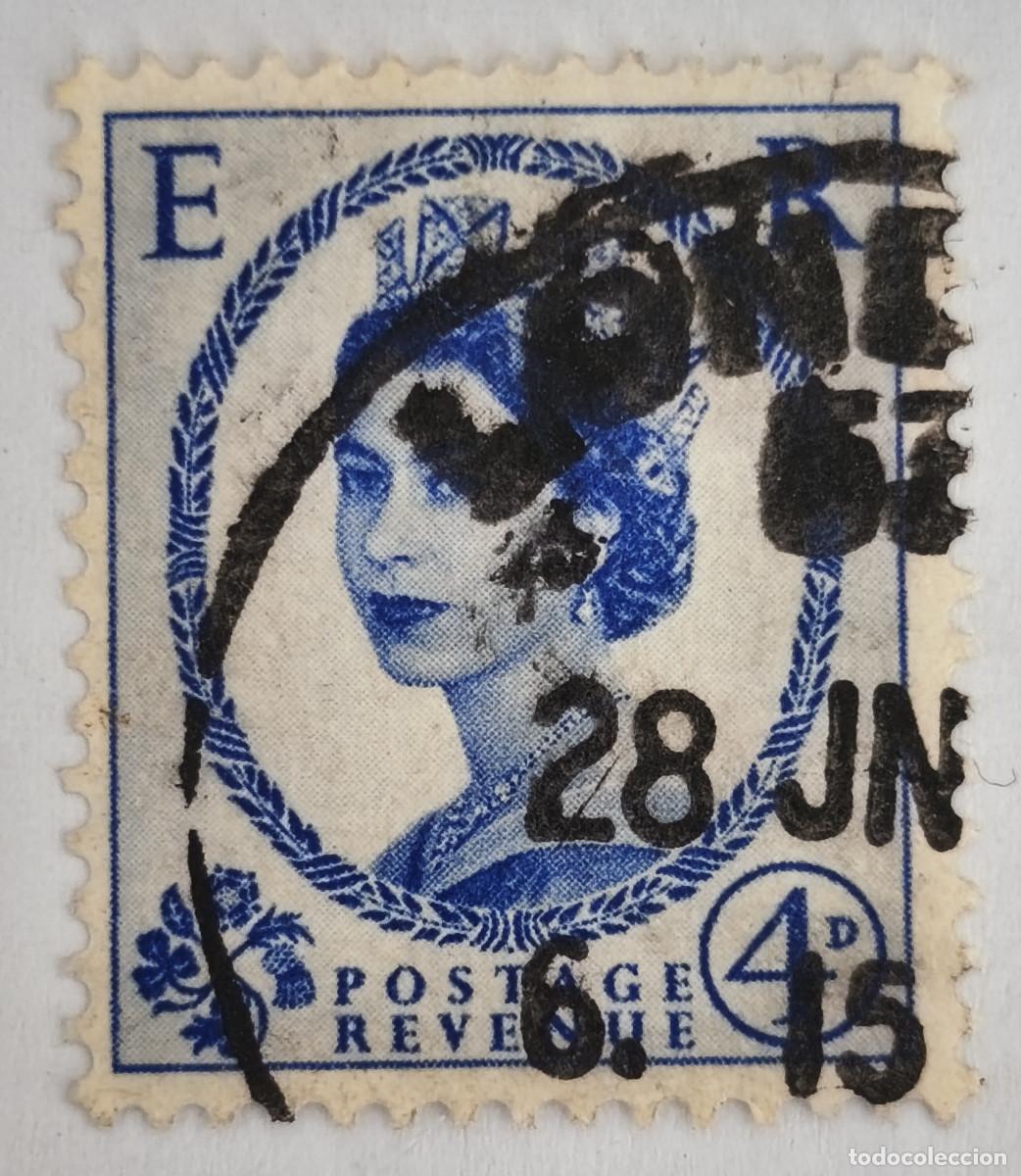 Sellos: USADOS - GB - Reina Elizabeth II 1955-72 4 d - Yvert 292