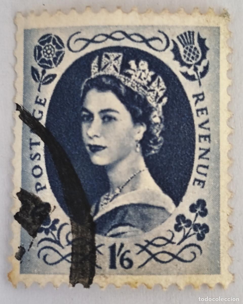 Sellos: USADOS - GB - Reina Elizabeth II 1956-72 1'6 s - Yvert 301