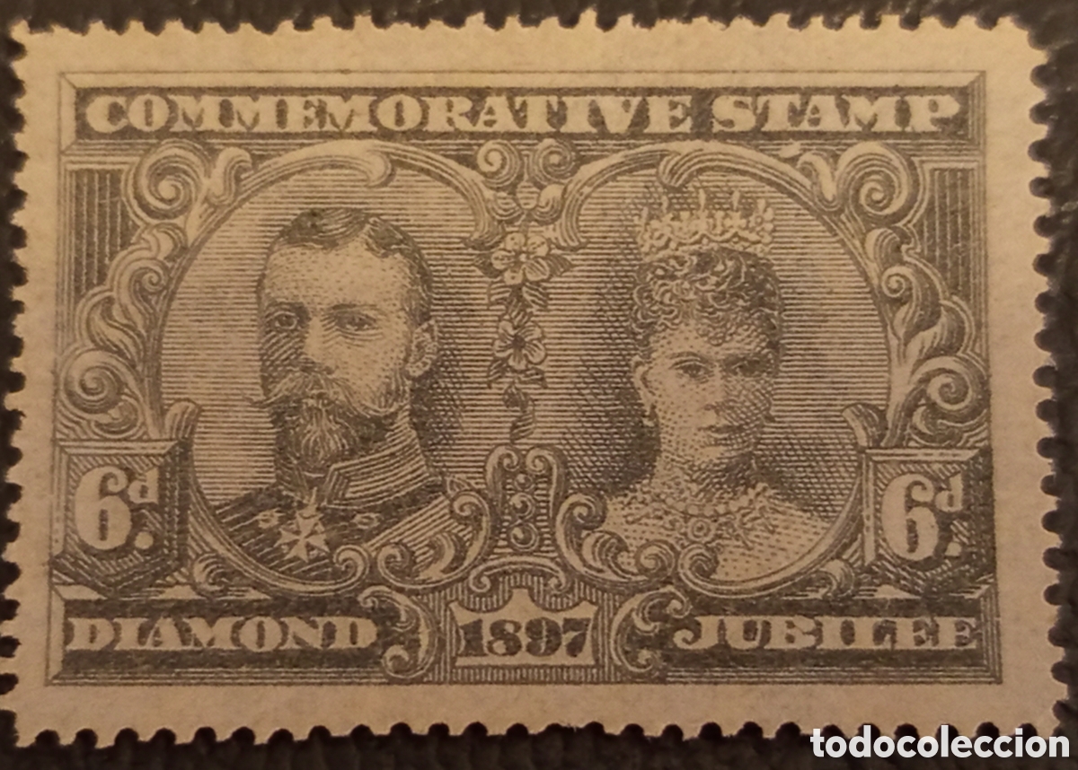 Sellos: Gran Breta&ntilde;a 1897 Sello Cenicienta Jubileo Diamante 6d Gris MH