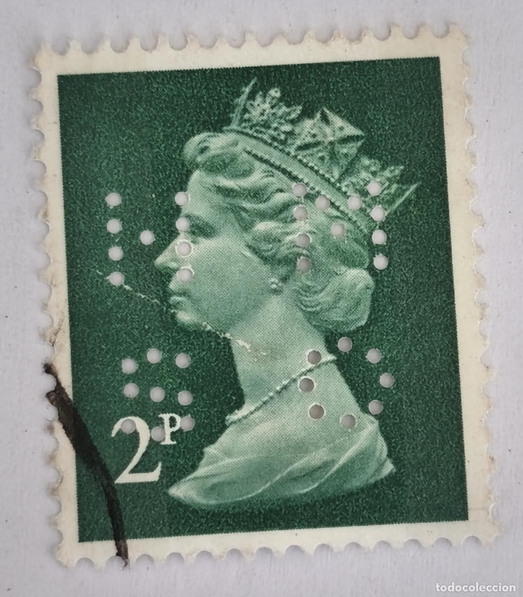 Sellos: USADOS - GB - Reina Elizabeth II 1970-80 2 P - Yvert 608 ( Perforado )