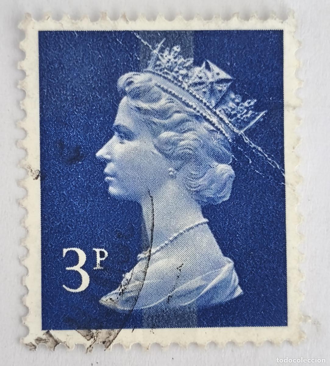 Sellos: USADOS - GB - Reina Elizabeth II 3 P - Yvert 610