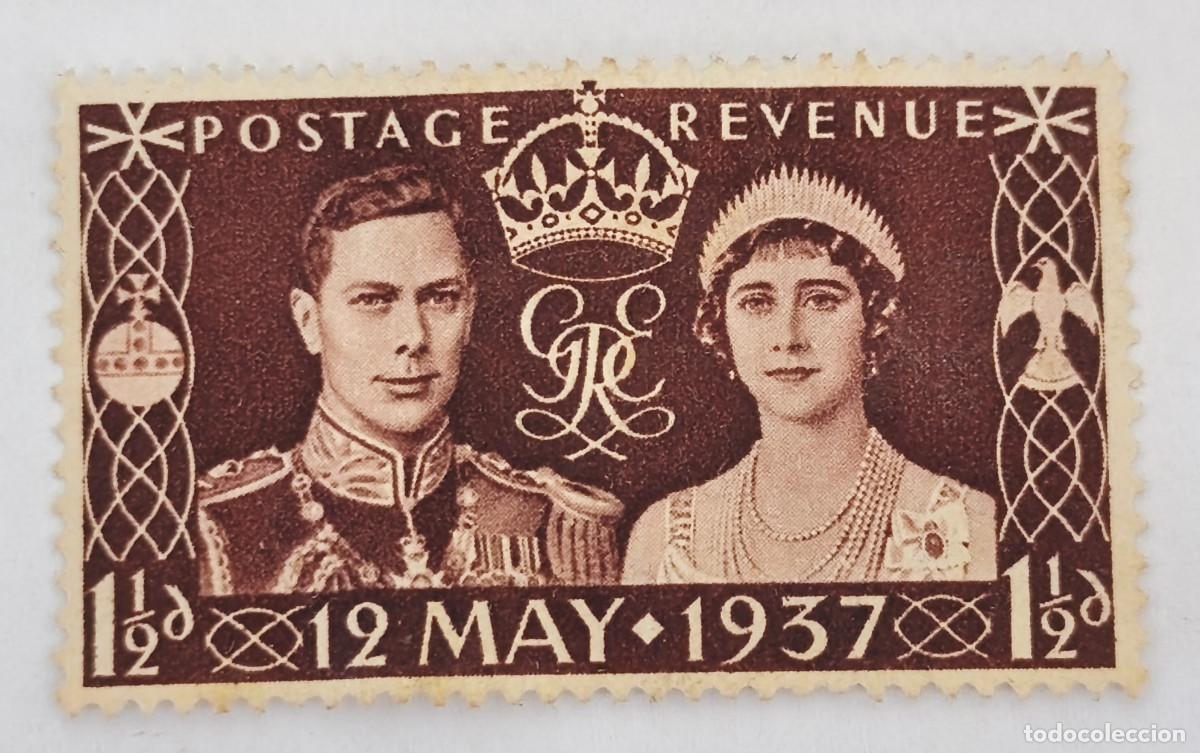 Sellos: USADOS GB 1937 - Rey Jorge VI y Reina Elizabeth 1 1/2 d - Yvert 223
