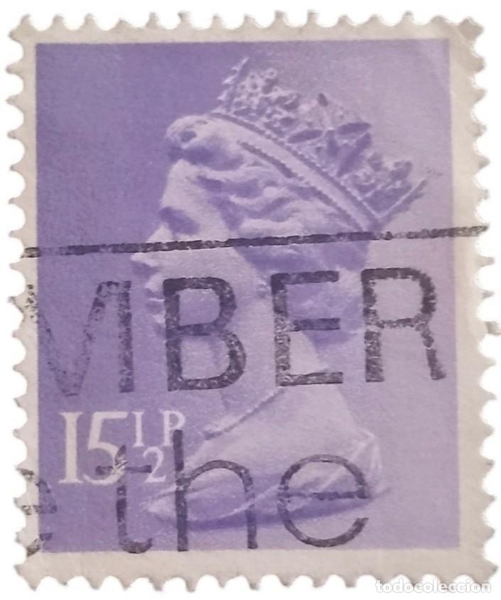 Sellos: GRAN BRETA&Ntilde;A 1981 Isabel II. 15 &frac12; P - Mach&iacute;n. USADO.