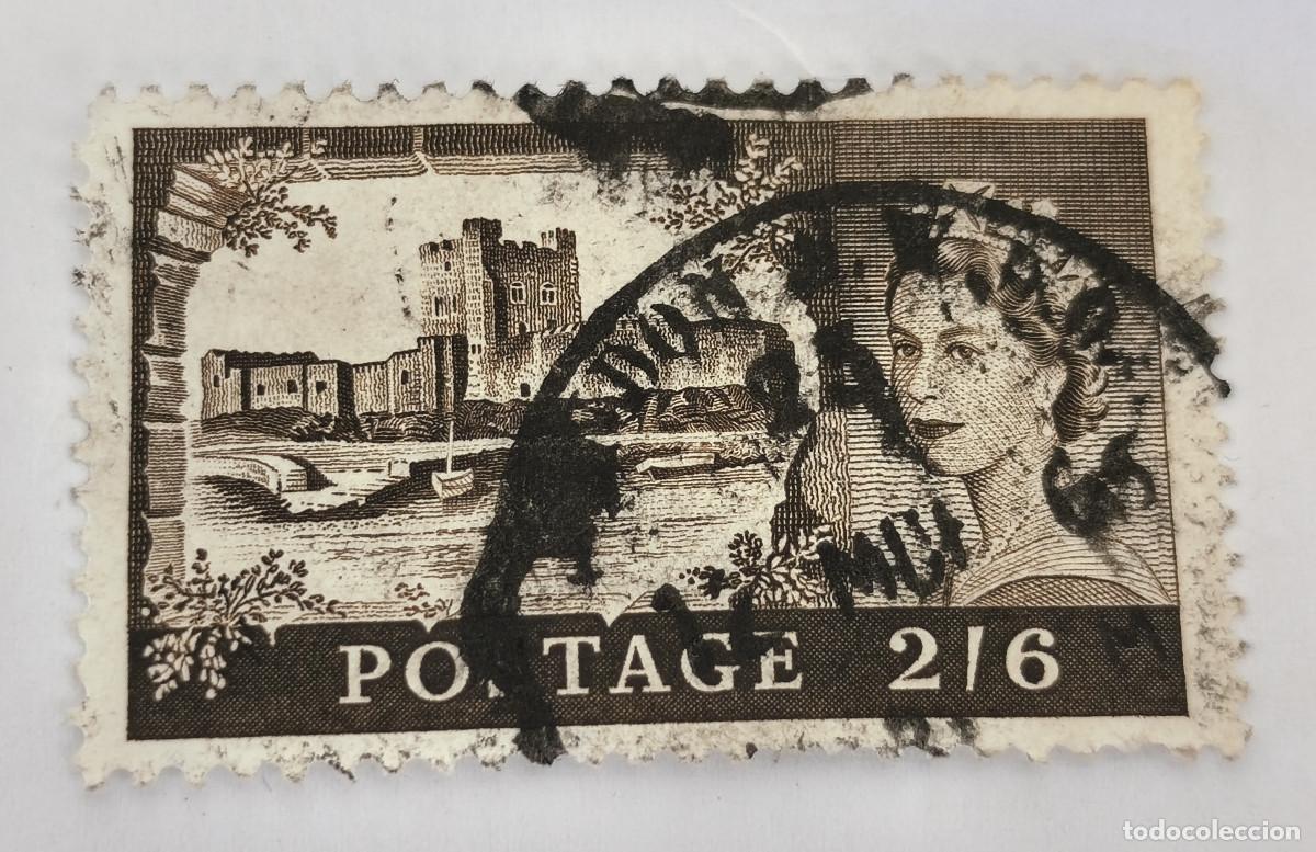 Sellos: USADOS GB 1955 - Reina Elizabeth y Castillos - Yvert 283