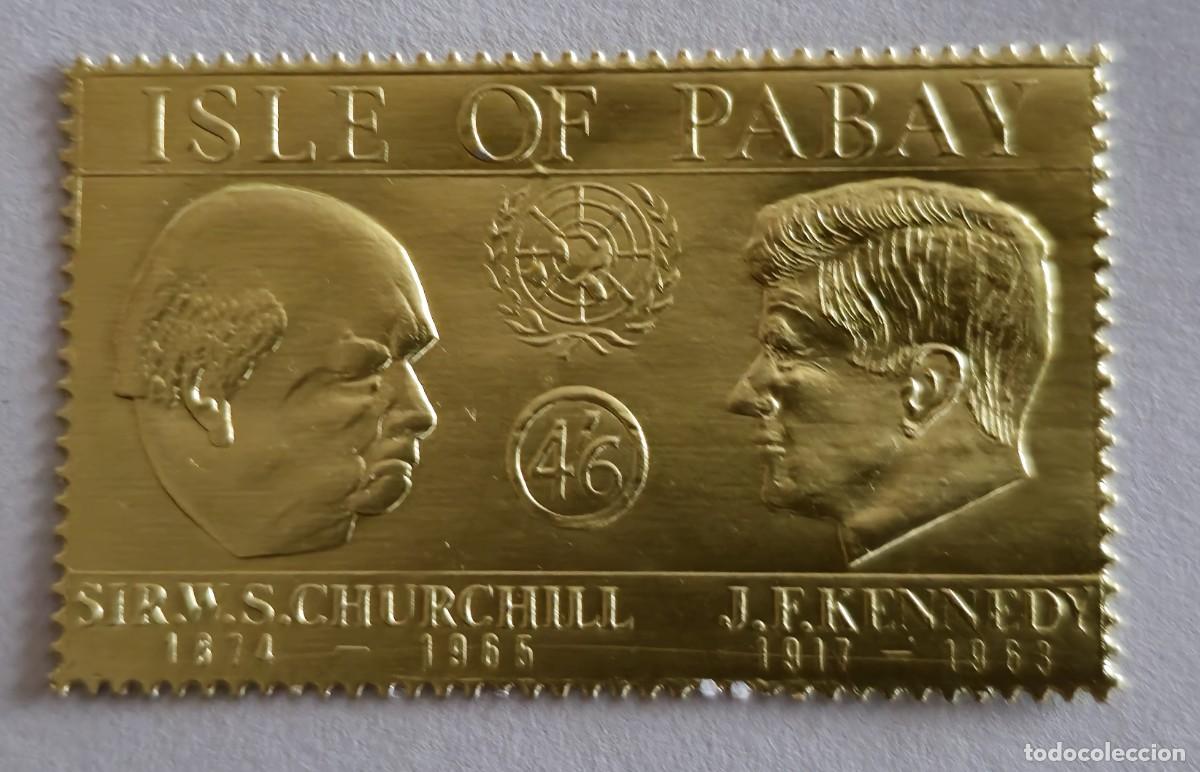 Sellos: SELLO NUEVOS ISLA DE PABAY 1965 sellos Dorado Churchill / Kennedy