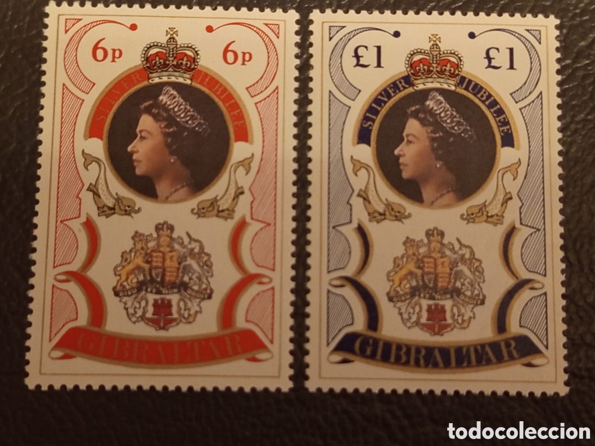 Sellos: Gibraltar 1977 - Serie Jubileo de Plata Isabel II SG 371/2 MNH