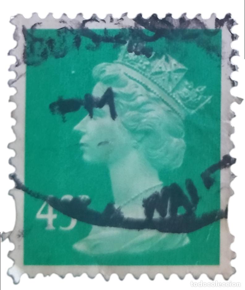Sellos: GRAN BRETA&Ntilde;A 2004 Isabel II. 40 P - Mach&iacute;n. USADO.