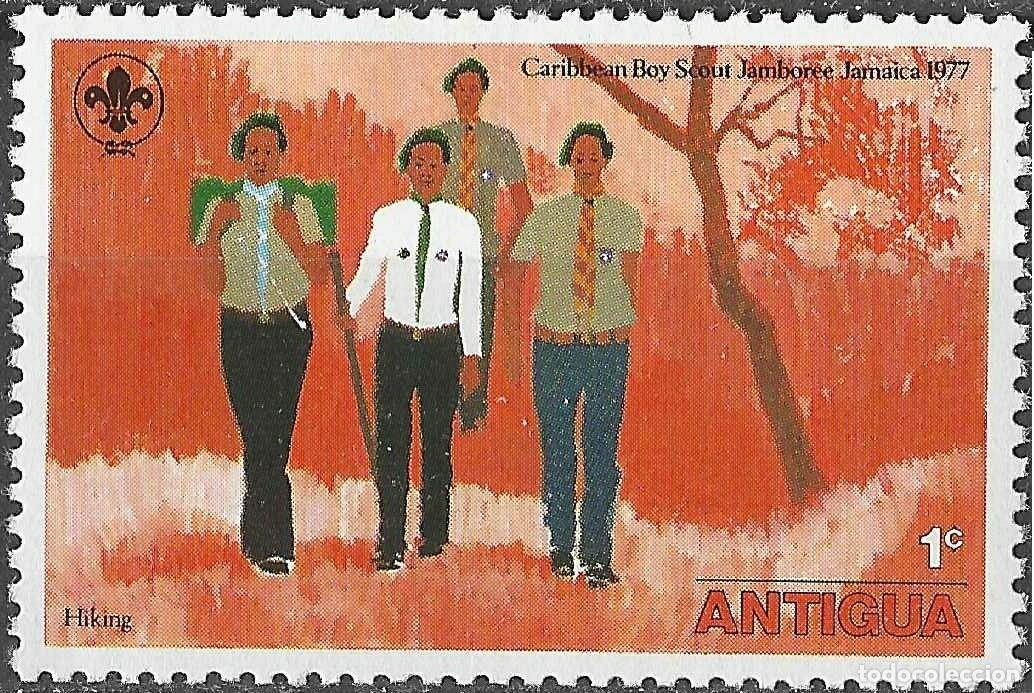 Sellos: ANTIGUA/1977/MH/SC#466/ JAMBOREE BOY SCOUT DEL CARIBE / 1/2c SEA SCOUTS