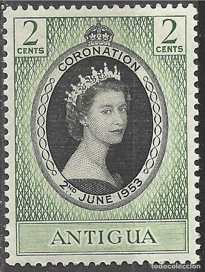 Sellos: ANTIGUA/1953/MH/SC#106/ EMISION CORONACION REINA ELIZABETH II / QEII